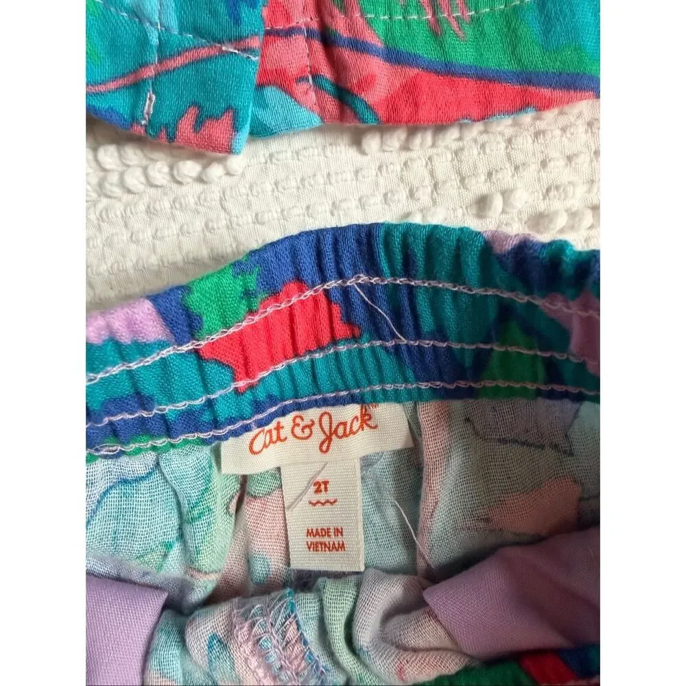 NWT Cat‎ & Jack 2T Tropical Ruffle Tank Set